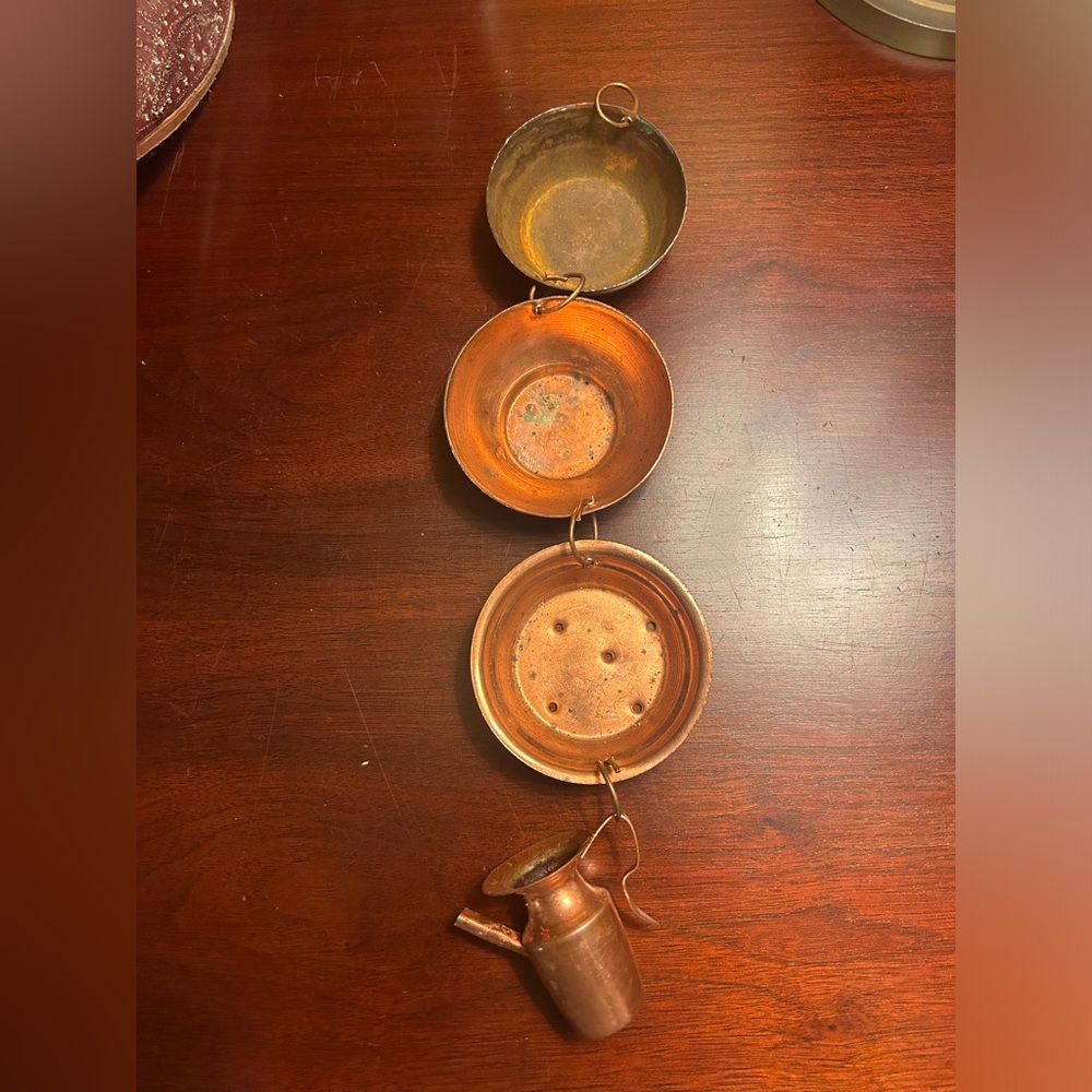 Vintage antique miniatures  4 piece copper dish set decor Middle East